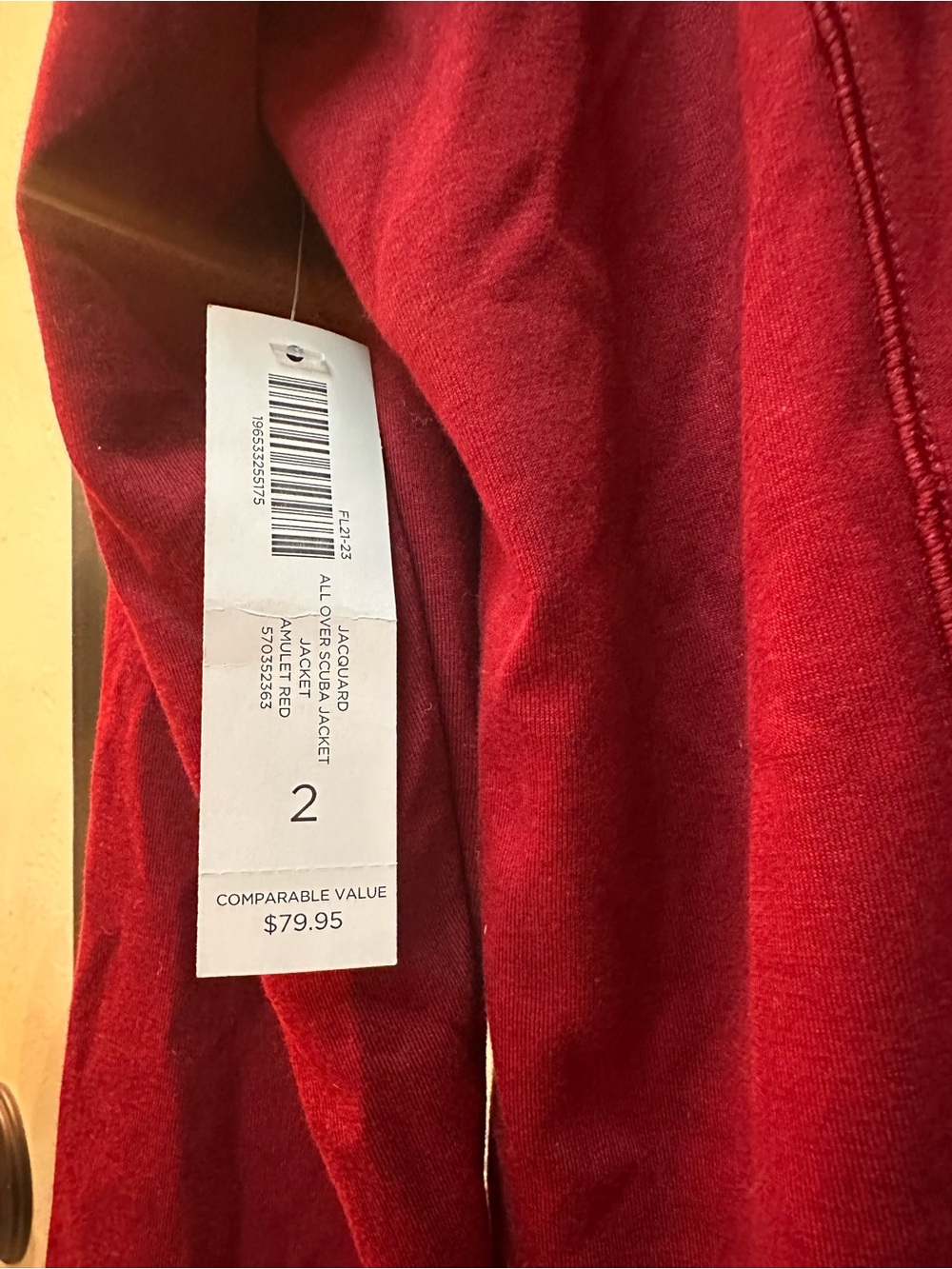 Chico's Weekend Zip-Front Jacket in Burgundy with Gold Zipper - Picture 4 of 5